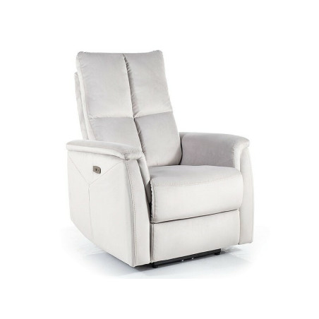 Fauteuil extensible en velours "Neptun" - Velvet - Gris clair - l 76 x H 96 cm