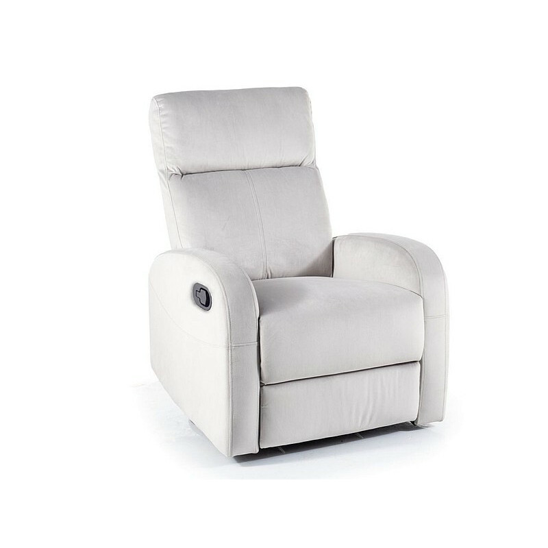 Fauteuil inclinable en velours "Olimp" - Velvet - Gris clair - l 72 x H 101 cm