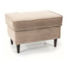 Repose-pieds en velours "Ron" - Velvet - Beige - l 40 x H 43 x L 60 cm