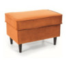 Repose-pieds en velours "Ron" - Velvet - Orange - l 40 x H 43 x L 60 cm
