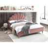 Lit en velours "Santana" - Velvet - Rose - 160 x 200 cm