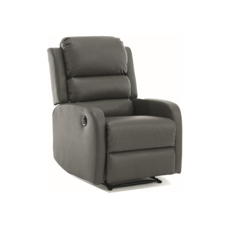 Fauteuil inclinable en cuir "Pegaz" - Gris foncé - L 88 x H 102 cm