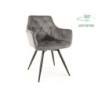 Chaise en velours "Mango" - Velvet - Gris Foncé - l 57 x H 83 cm