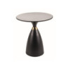 Table basse effet marbre "Gemini" - Blanc/Noir - D 50 x H 56 cm