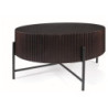 Table basse ronde "Tuca" - Marron noyer foncé/Noir - D 80 x H 40 cm