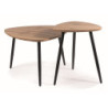 Set de 2 tables basse "Twin" - Marron chêne artisan/Noir - l 60 x H 40 cm