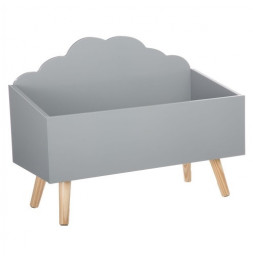 Coffre de rangement nuage - L 58 cm x P 28 cm x H 45 cm - Gris