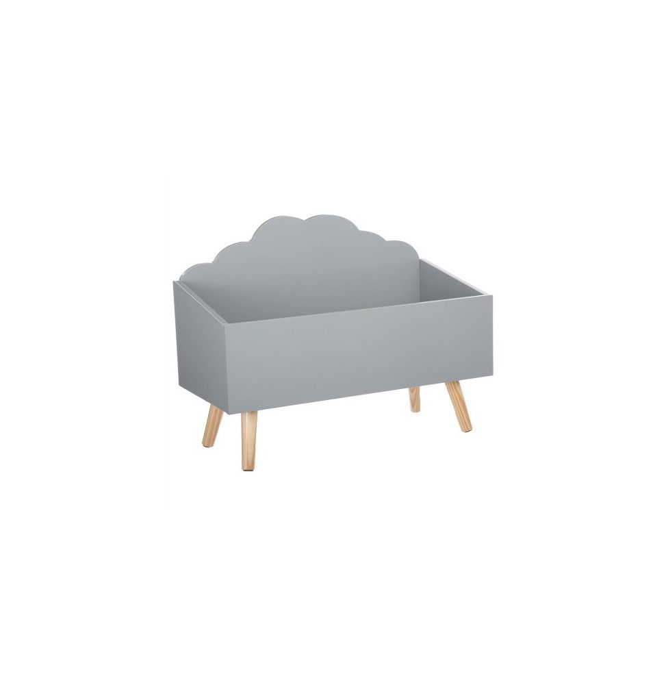 Coffre de rangement nuage - L 58 cm x P 28 cm x H 45 cm - Gris