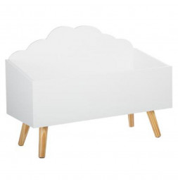 Coffre de rangement nuage - L 58 cm x P 28 cm x H 45 cm - Blanc