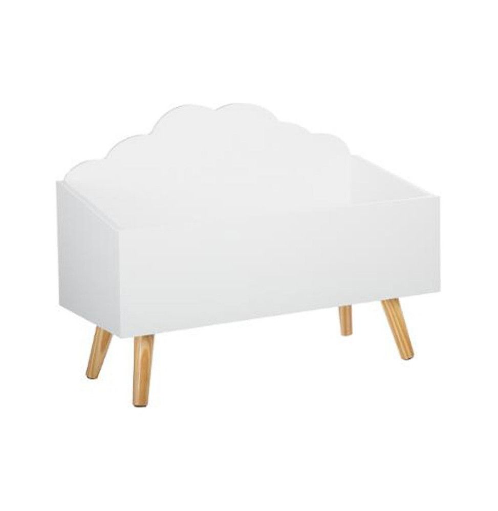 Coffre de rangement nuage - L 58 cm x P 28 cm x H 45 cm - Blanc