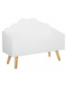 Coffre de rangement nuage - L 58 cm x P 28 cm x H 45 cm - Blanc