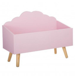 Coffre de rangement nuage - L 58 cm x P 28 cm x H 45 cm - Rose