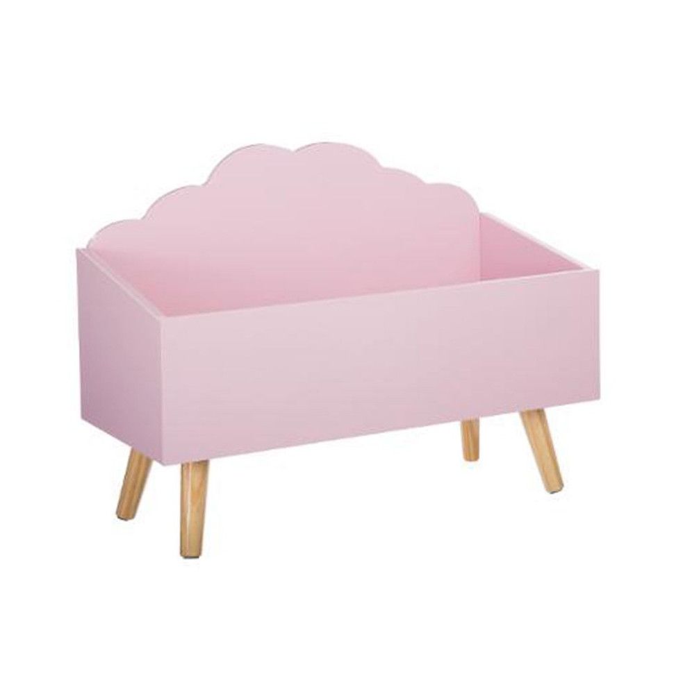 Coffre de rangement nuage - L 58 cm x P 28 cm x H 45 cm - Rose