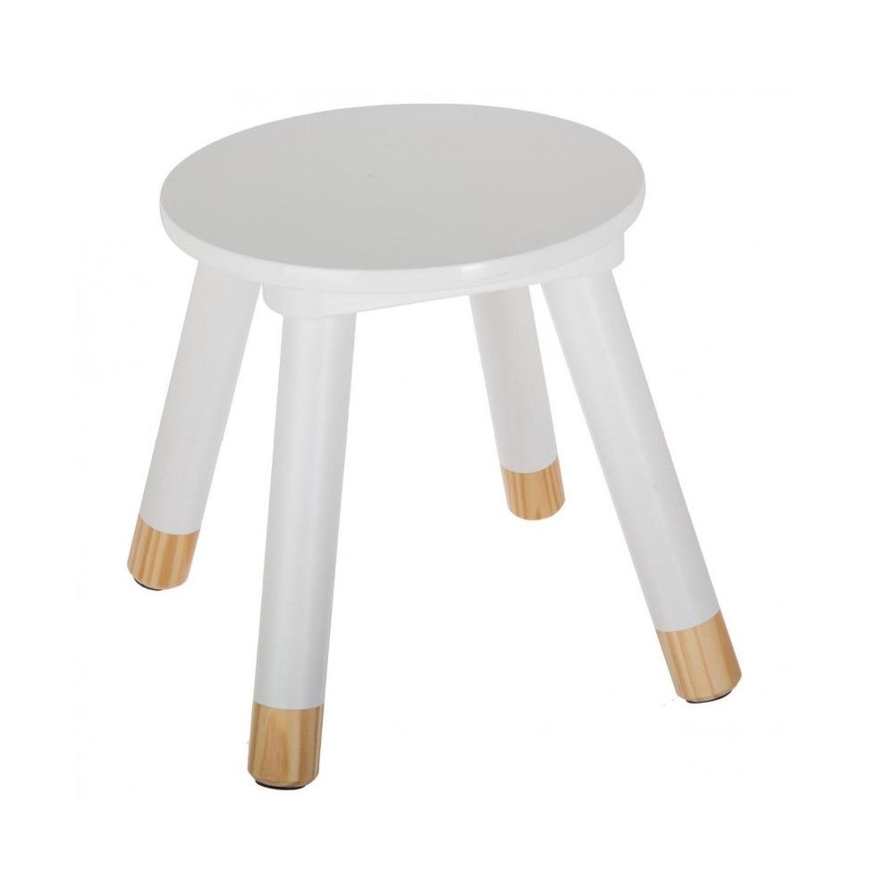 Tabouret - Douceur - 24 x 26,5 x 24 cm - Blanc