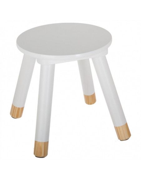 Tabouret - Douceur - 24 x 26,5 x 24 cm - Blanc