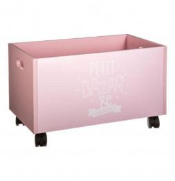 Coffre à roulettes - Rose -...