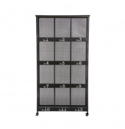 Bibliothèque 12 cases - Torof - L 95 cm x P 36,5 cm x H 181 cm - Métal - Noir