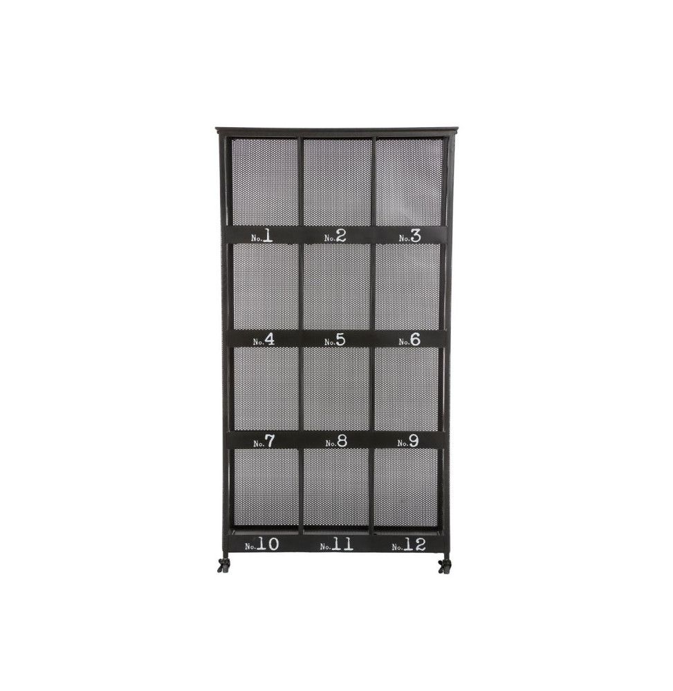 Bibliothèque 12 cases - Torof - L 95 cm x P 36,5 cm x H 181 cm - Métal - Noir