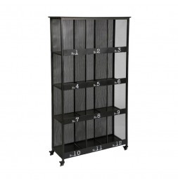 Bibliothèque 12 cases - Torof - L 95 cm x P 36,5 cm x H 181 cm - Métal - Noir