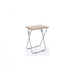 Table d'appoint effet bois - L 48 cm  x P 38 cm x H 63 cm - Gris