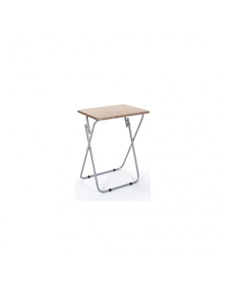 Table d'appoint effet bois - L 48 cm  x P 38 cm x H 63 cm - Gris