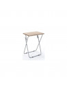 Table d'appoint effet bois - L 48 cm  x P 38 cm x H 63 cm - Gris