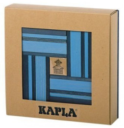 Kapla - Coffret planchettes + livre d'art - Bleu - Jeu de construction