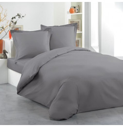 Housse de couette "Lina" 2 personnes - 240 x 220 cm - Coton - Gris