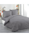 Housse de couette "Lina" 2 personnes - 240 x 220 cm - Coton - Gris