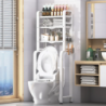 Étagère de Dessus de Machine à Laver  Métal Blanc  3 Niveaux  Pliable  152,5 x 71 x 50 cm