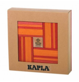 Kapla - Coffret planchettes + livre d'art - Rouge et Orange - Jeu de construction