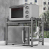 Etagère Réglable de Cuisine en Métal Noir | Largeur extensible 40-60 cm x P 32 x H 47 cm | Support max 120 kg