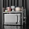 Etagère Réglable de Cuisine en Métal Noir | Largeur extensible 40-60 cm x P 32 x H 47 cm | Support max 120 kg