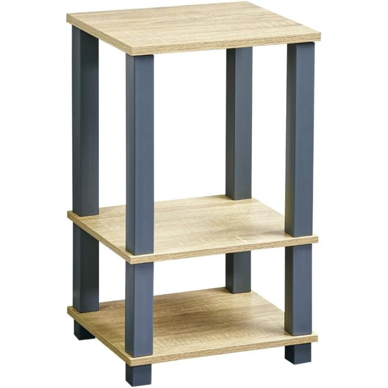 Étagère 3 Niveaux - Bois FSC et Structure Noire - 34 × 29 × 58,5 cm