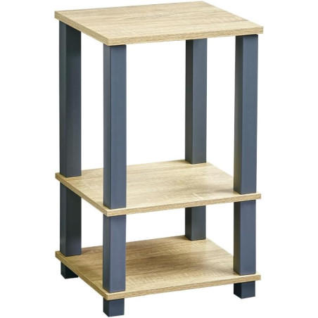 Étagère 3 Niveaux - Bois FSC et Structure Noire - 34 × 29 × 58,5 cm