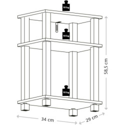 Étagère 3 Niveaux - Bois FSC et Structure Noire - 34 × 29 × 58,5 cm