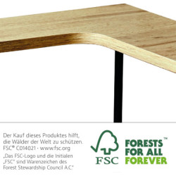 Étagère dAngle Cuisine - Bois FSC et Métal - 30 x 30 x 28 cm