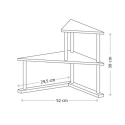 Étagère dAngle Cuisine - Bambou FSC - 52 cm x 29,5 cm x H 39 cm