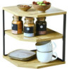 Étagère dAngle Cuisine - MDF FSC et Métal - 26 x 26 x 28 cm