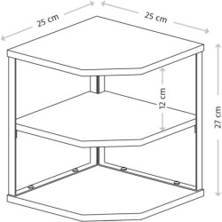 Étagère dAngle Cuisine - MDF FSC et Métal - 26 x 26 x 28 cm