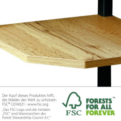 Étagère dAngle Cuisine - MDF FSC et Métal - 26 x 26 x 28 cm