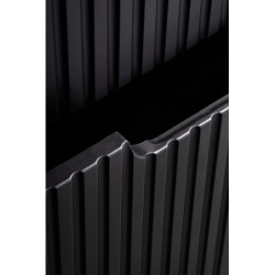 Ensemble Meuble Salle de Bain 140 cm + 2 Vasques à poser + Plateau + Colonne - 3 portes + 2 tiroirs - Astral Black