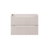 Ensemble Meuble Salle de Bain 2 tiroirs + Vasque + Plateau L 80 x P 40 x H 59,5 cm - Astral - Beige crème