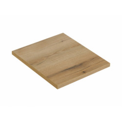 Ensemble Meuble Salle de Bain 2 tiroirs + Vasque + Plateau L 50 x P 40 x H 59,5 cm - Astral - Noir et effet chêne