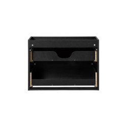 Ensemble Meuble Vasque 2 tiroirs et Plateau L 80 x P 40 x H 59,5 cm - Astral - Noir et effet chêne