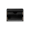 Ensemble Meuble Vasque 2 tiroirs et Plateau L 80 x P 40 x H 59,5 cm - Astral - Noir et effet chêne