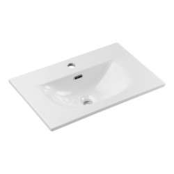 Ensemble Meuble Vasque 2 tiroirs et Vasque à Encastrer L 60 x P 40 x H 58,5 cm - Astral - Noir et blanc