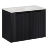 Ensemble Meuble Vasque 2 portes et Vasque à Encastrer L 80 x P 40 x H 58,5 cm - Astral - Noir et blanc