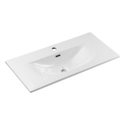 Ensemble Meuble Vasque 2 portes et Vasque à Encastrer L 80 x P 40 x H 58,5 cm - Astral - Noir et blanc