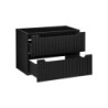 Ensemble Meuble Vasque 2 tiroirs et Vasque à Encastrer L 80 x P 40 x H 58,5 cm - Astral - Noir et blanc